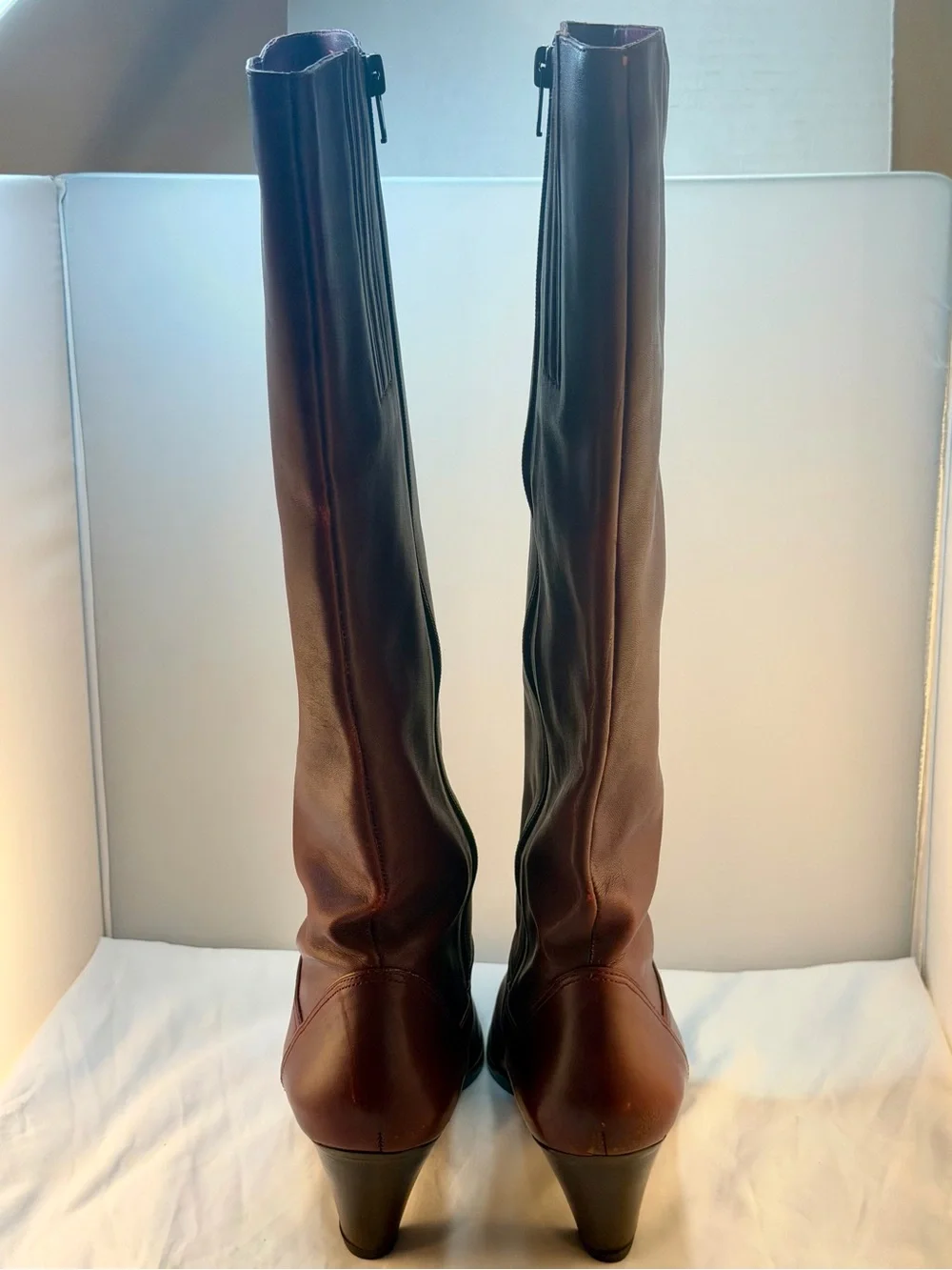 Vintage Etienne Aigner Burgundy Knee-High Leather Boots